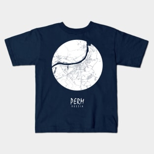 Perm, Russia City Map - Full Moon Kids T-Shirt